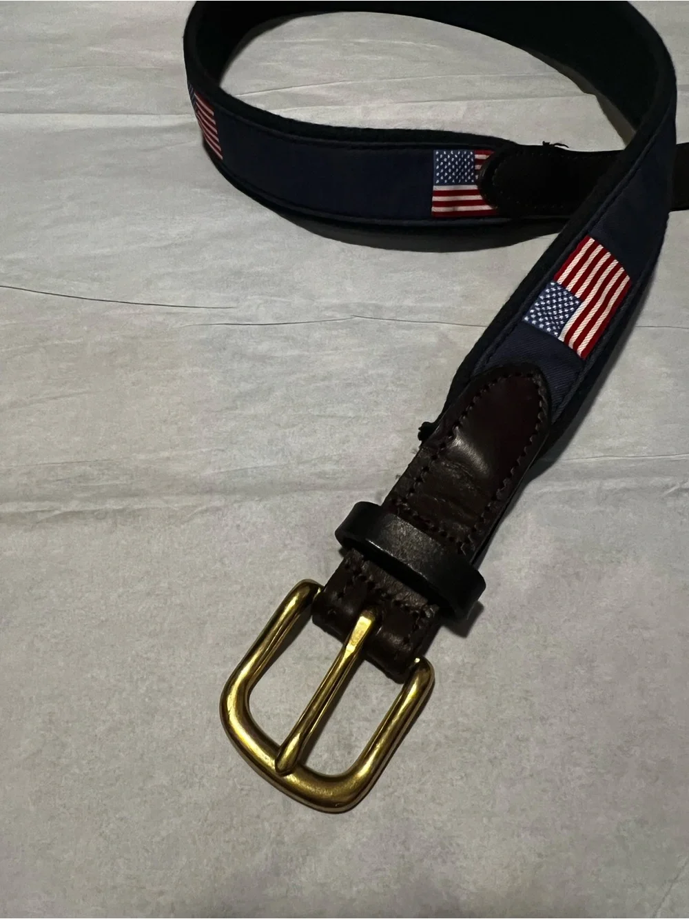 Vineyard Vines American Flags Canvas Club Belt, size 30
